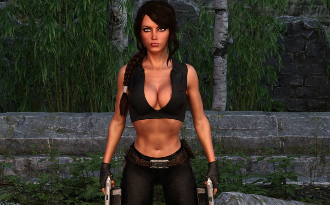 Обои картинки фото 3д графика, фантазия , fantasy, взгляд, фон, девушка