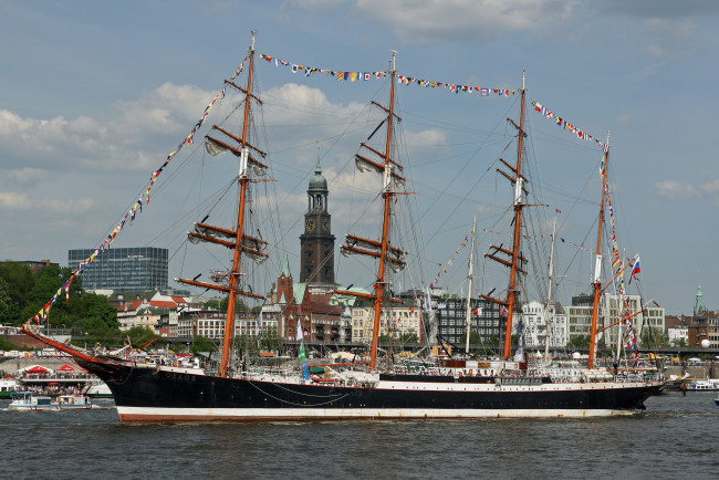 Обои картинки фото sedov,  hamburg, корабли, парусники, мачты, паруса