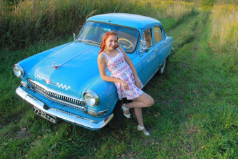Картинка газ-+21+волга автомобили -авто+с+девушками такси девушка автомобиль волга газ- 21