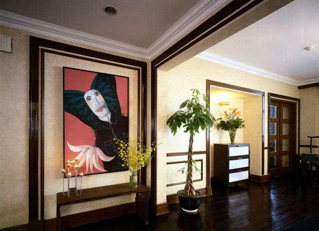 Обои картинки фото интерьер, холлы,  лестницы,  корридоры, свечи, цветы, картина