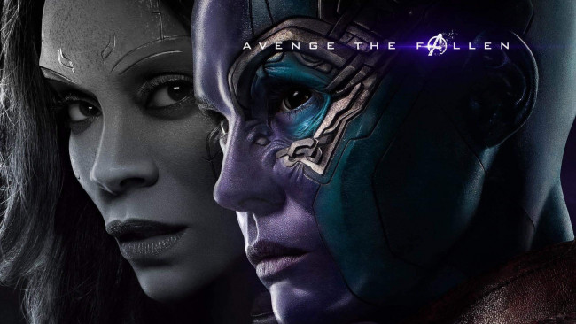 Обои картинки фото avengers,  endgame , 2019, кино фильмы, nebula, фантастика, фильмы, года, gamora, мстители, финал, карен, гиллан, зои, салдана, постер, фэнтези