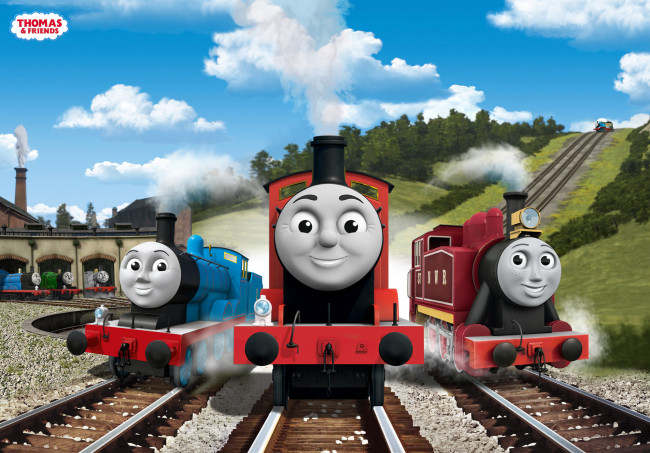 Обои картинки фото мультфильмы, thomas and friends, thomas, and, friends