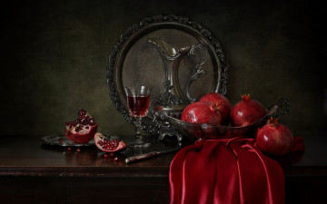 Картинка еда гранат зерна вино