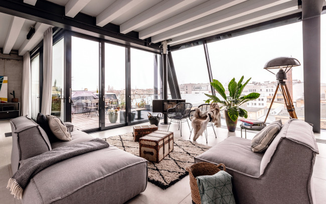 Обои картинки фото интерьер, гостиная, стильная, мебель