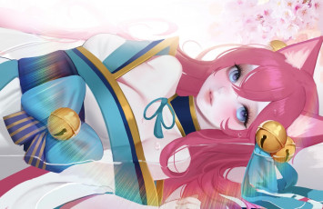 Картинка видео+игры league+of+legends ahri ушки колокольчики