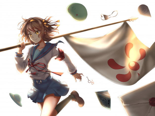 Обои картинки фото аниме, the melancholy of haruhi suzumiya, харухи, судзумия