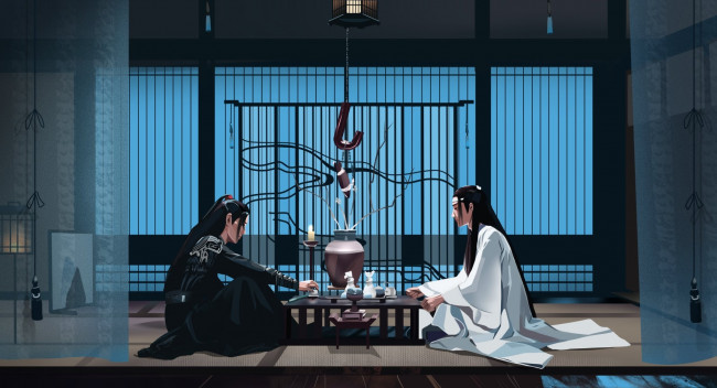 Обои картинки фото рисованное, кино,  мультфильмы, вэй, усянь, лань, ванцзы, трапеза