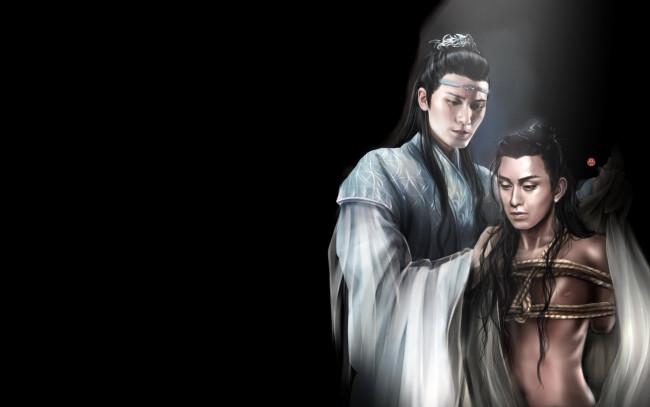 Обои картинки фото рисованное, кино,  мультфильмы, лань, сичень, мэн, яо, веревки