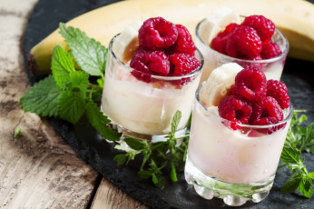 Картинка еда мороженое +десерты мята десерт малина