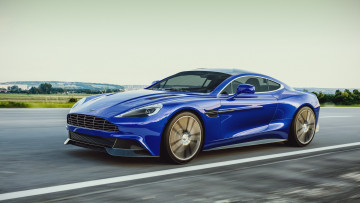 Картинка автомобили aston+martin синий дорога скорость