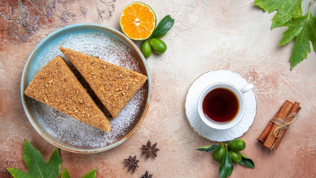 Обои картинки фото еда, пирожные,  кексы,  печенье, корица, анис, кофе