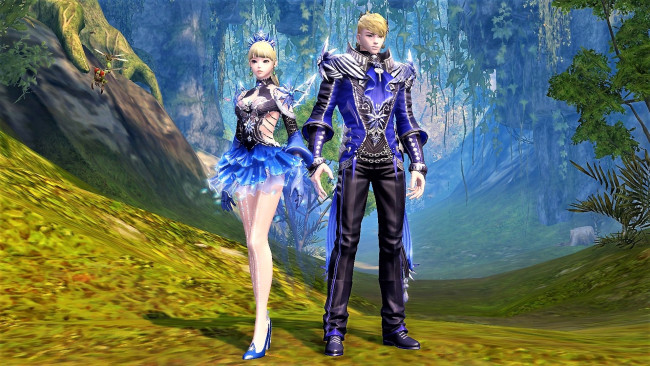 Обои картинки фото видео игры, aion, пара, лес