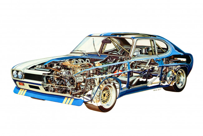 Обои картинки фото ford capri, автомобили, рентген, ford
