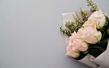 обоя цветы, букеты,  композиции, розы, бутоны, букет, упаковка