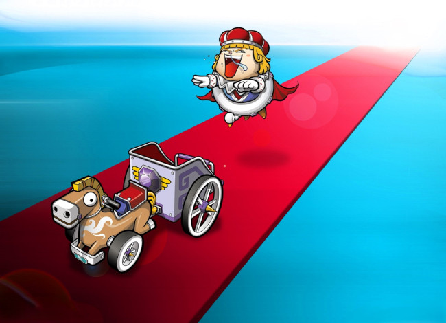 Обои картинки фото видео игры, kart n` crazy, дорожка, король, сопли, повозка