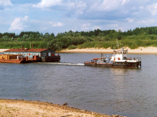 Картинка на ветлуге корабли баркасы буксиры