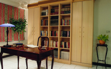 обоя интерьер, кабинет, библиотека, офис