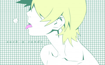 Картинка аниме bakemonogatari конфета язык