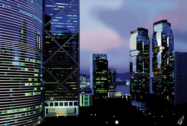 Обои картинки фото векторная, графика, небоскреб