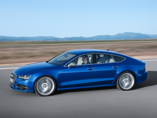 Картинка автомобили audi s7 sportback 2014г синий