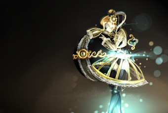 Картинка аниме -weapon +blood+&+technology девушка кукла сияние