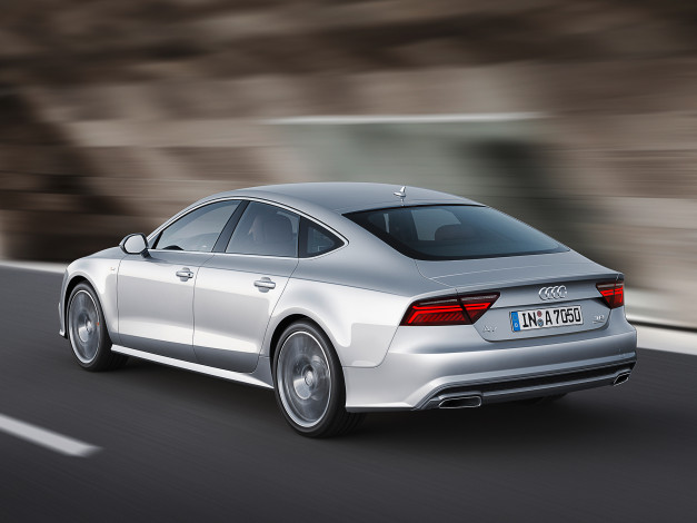 Обои картинки фото автомобили, audi, a7, sportback, 3-0, tdi, quattro, 2014г, светлый