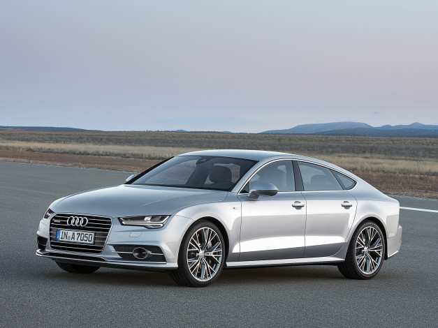 Обои картинки фото автомобили, audi, a7, sportback, 3-0, tdi, quattro, 2014г, светлый