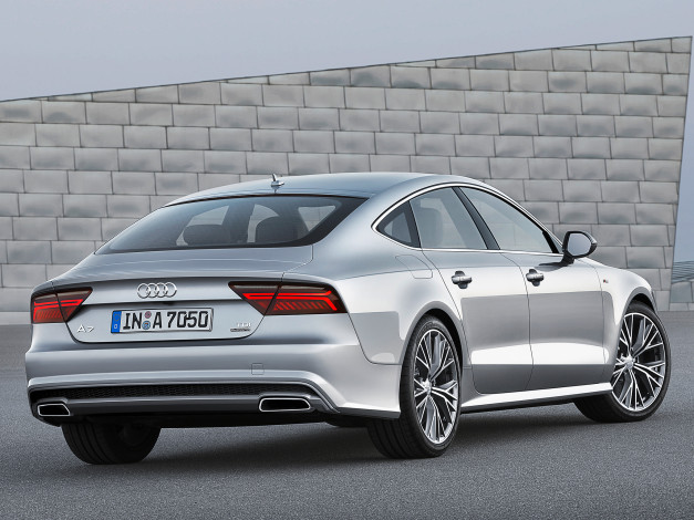 Обои картинки фото автомобили, audi, a7, sportback, 3-0, tdi, quattro, 2014г, светлый