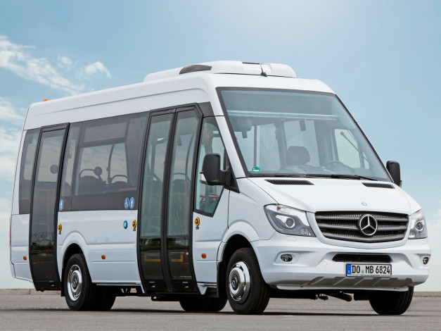 Обои картинки фото автомобили, mercedes-benz, br, 906, 65, светлый, city, sprinter, 2014г