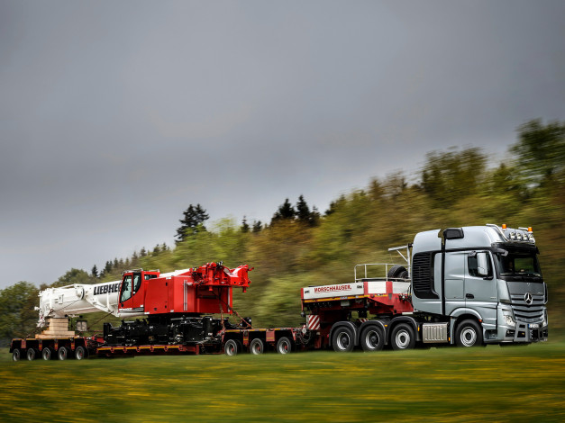 Обои картинки фото автомобили, mercedes trucks, mp4, 4163, actros, mercedes-benz, slt