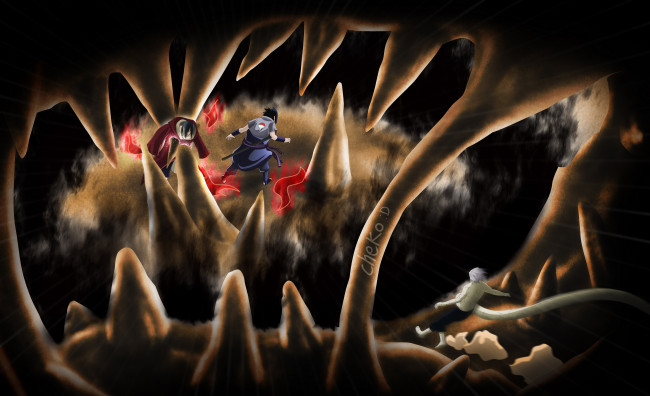 Обои картинки фото аниме, naruto, братья, пещера, наруто, уроганныехроники, пики, пламя, сусано, манга, итачи, учиха, саске