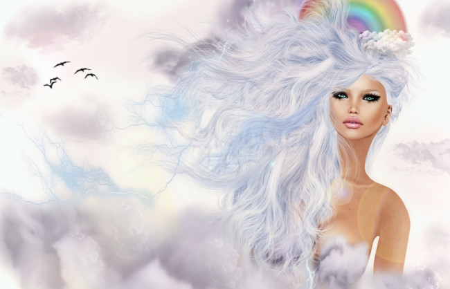 Обои картинки фото 3д графика, fantasy , фантазия, волосы