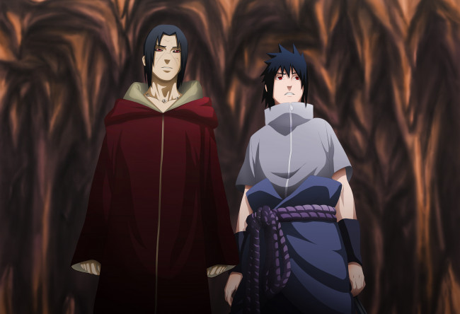 Обои картинки фото аниме, naruto, наруто, уроганные, хроники, саске, учиха, манга, эдо-тенсей, пещера, итачи
