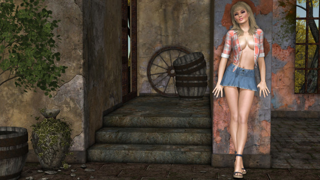 Обои картинки фото 3д графика, люди , people, фон, взгляд, девушка