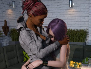 обоя 3д графика, люди , people, фон, взгляд, девушки