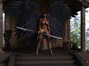 Картинка 3д+графика фантазия+ fantasy фон девушка взгляд