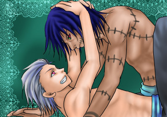 Картинка аниме naruto какузу шрамы хидан объятия