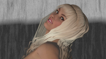 Картинка 3д+графика портрет+ portraits фон взгляд девушка