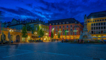 Картинка города -+огни+ночного+города ночь италия больцано бозен