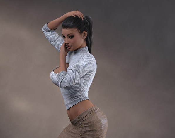 Обои картинки фото 3д графика, люди , people, фон, девушка, взгляд