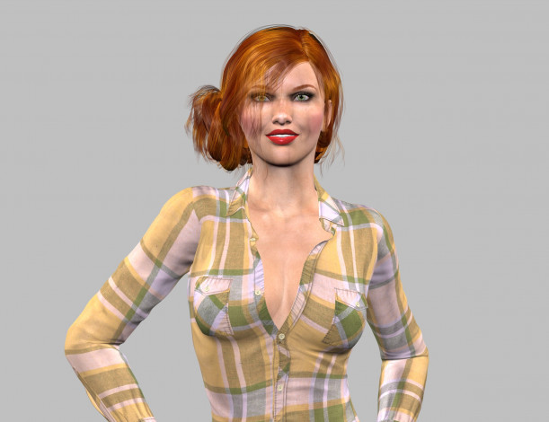 Обои картинки фото 3д графика, люди , people, фон, взгляд, девушка