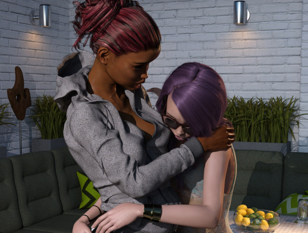 Обои картинки фото 3д графика, люди , people, фон, взгляд, девушки