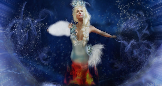 Обои картинки фото 3д графика, фантазия , fantasy, блондинка, фон, девушка