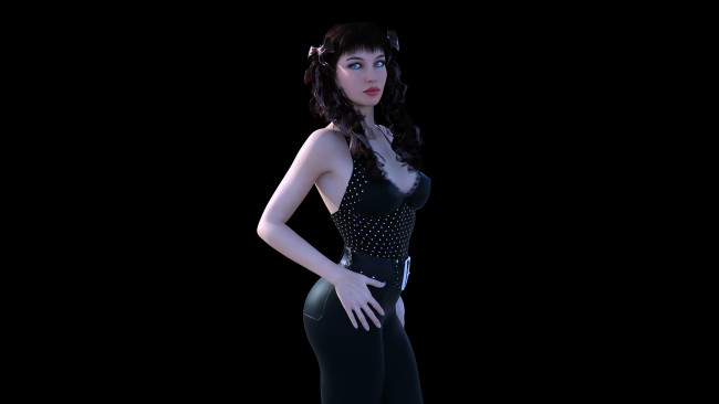 Обои картинки фото 3д графика, люди , people, взгляд, девушка, фон