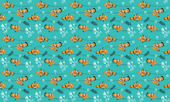 Обои картинки фото векторная графика, животные , animals, рыбки, водоросли, узор