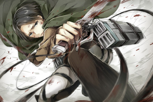 Обои картинки фото аниме, shingeki no kyojin, атака, титанов