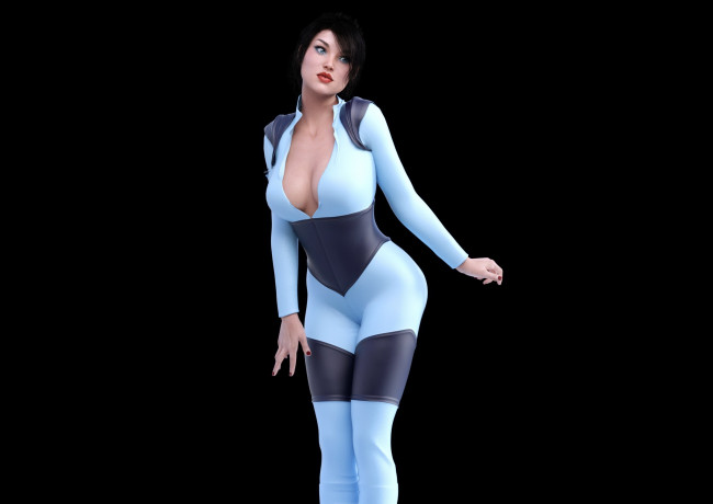 Обои картинки фото 3д графика, люди , people, взгляд, фон, девушка