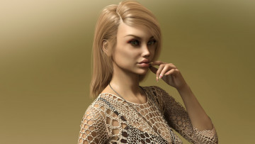 Картинка 3д+графика люди+ people девушка фон взгляд