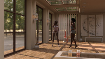 Картинка 3д+графика люди+ people фон взгляд девушки