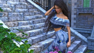 Картинка 3д+графика люди+ people взгляд девушка фон